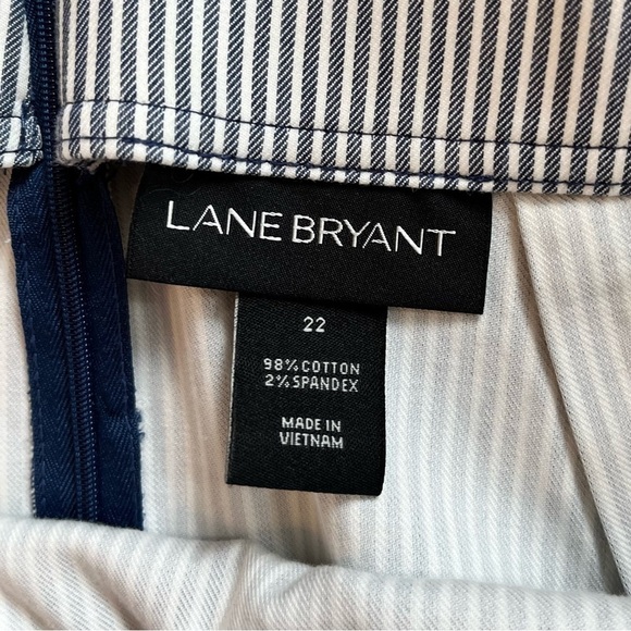 LANE BRYANT Plus Size Cotton Pencil Skirt, Railroad Stripe, Size 22 - Picture 4 of 9